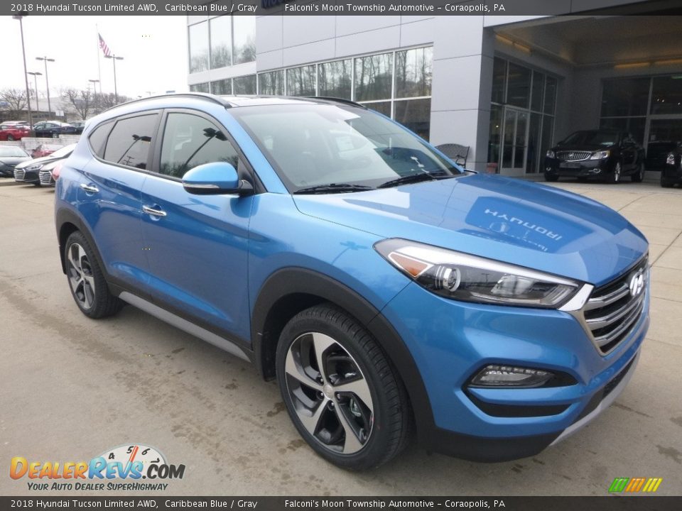 2018 Hyundai Tucson Limited AWD Caribbean Blue / Gray Photo #3