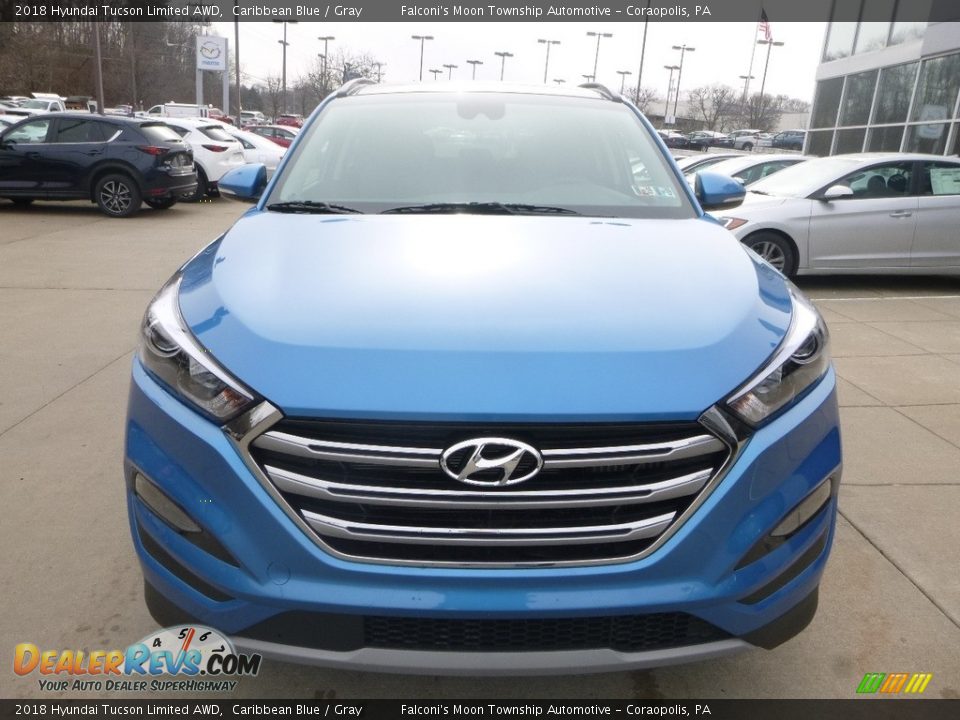 2018 Hyundai Tucson Limited AWD Caribbean Blue / Gray Photo #4