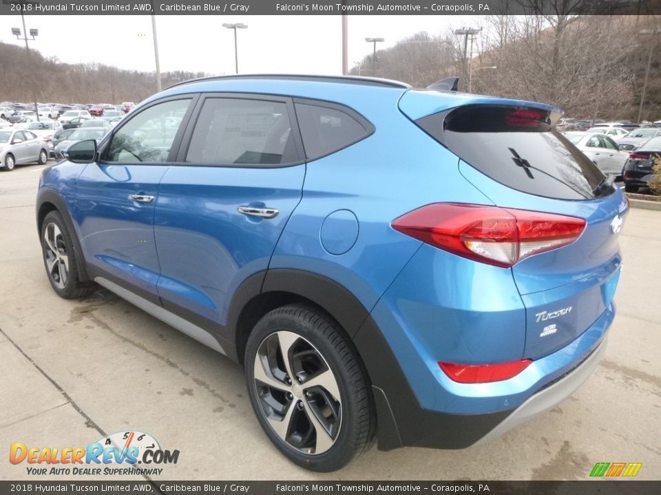 2018 Hyundai Tucson Limited AWD Caribbean Blue / Gray Photo #6