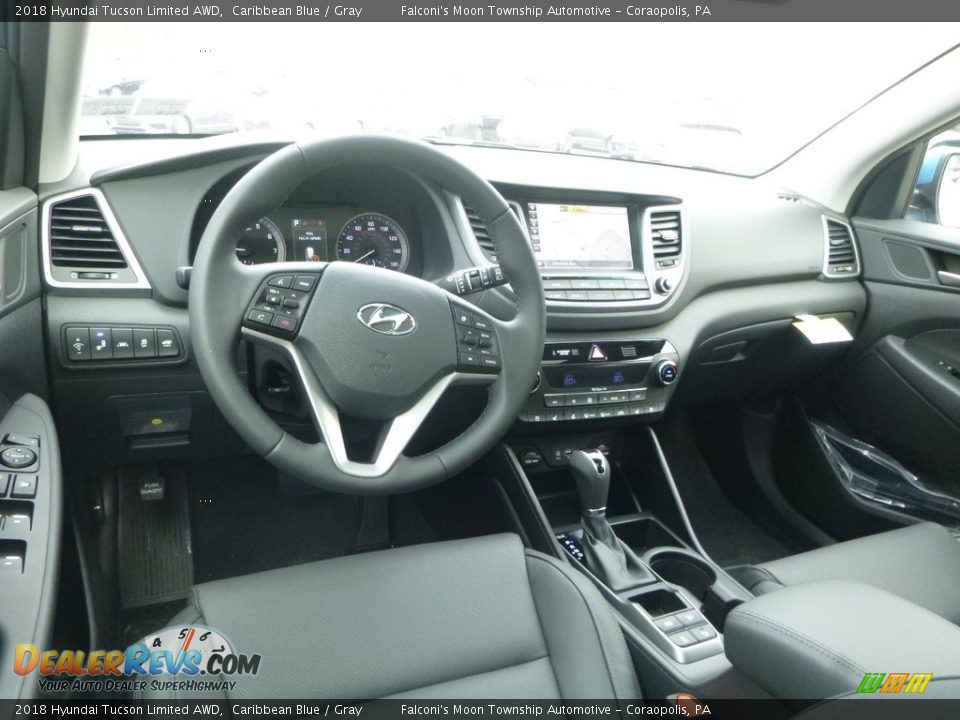 2018 Hyundai Tucson Limited AWD Caribbean Blue / Gray Photo #9