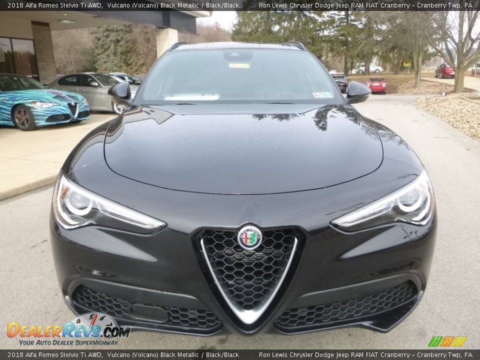 2018 Alfa Romeo Stelvio Ti AWD Vulcano (Volcano) Black Metallic / Black/Black Photo #12