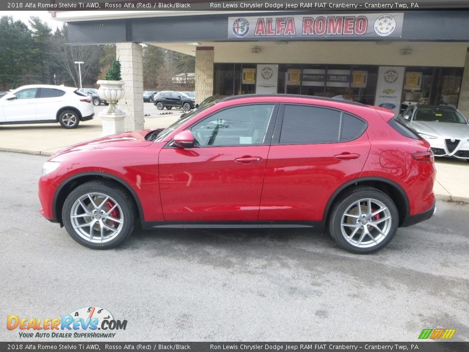 2018 Alfa Romeo Stelvio Ti AWD Rosso Alfa (Red) / Black/Black Photo #3