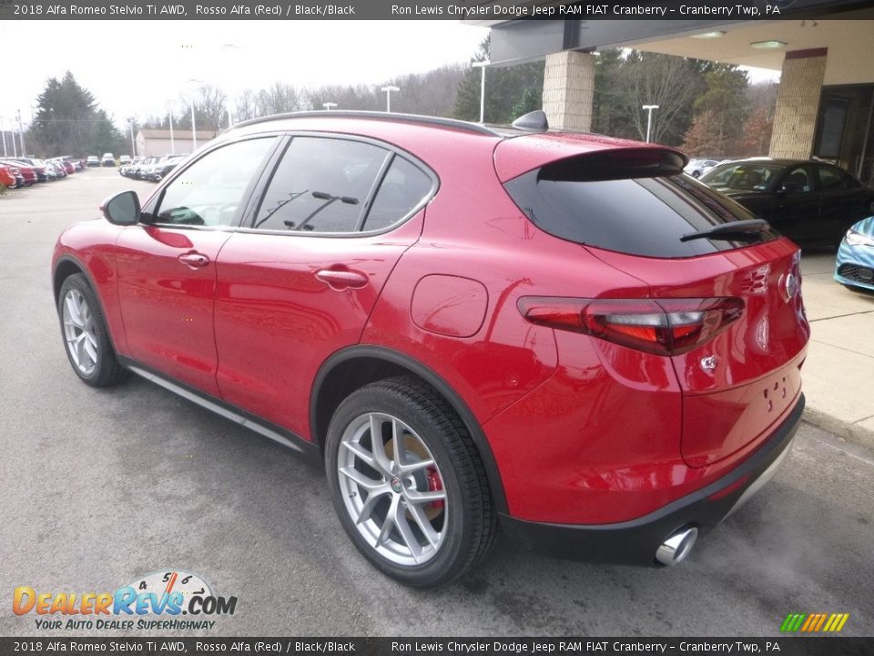 2018 Alfa Romeo Stelvio Ti AWD Rosso Alfa (Red) / Black/Black Photo #4