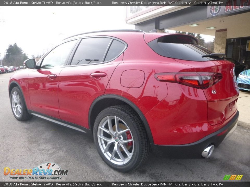 2018 Alfa Romeo Stelvio Ti AWD Rosso Alfa (Red) / Black/Black Photo #5