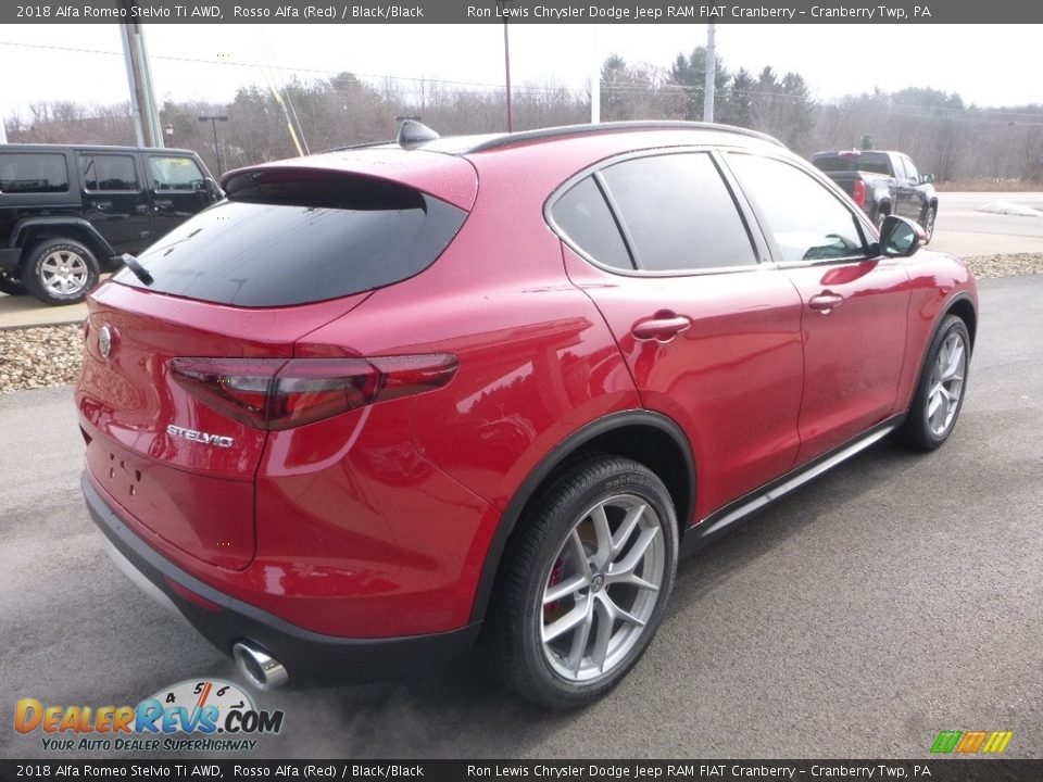 2018 Alfa Romeo Stelvio Ti AWD Rosso Alfa (Red) / Black/Black Photo #7