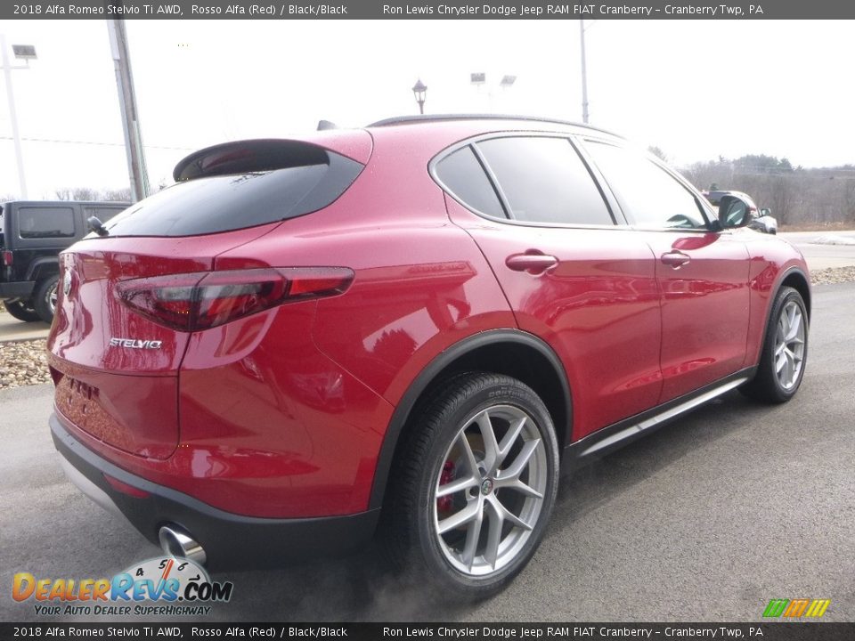 2018 Alfa Romeo Stelvio Ti AWD Rosso Alfa (Red) / Black/Black Photo #8