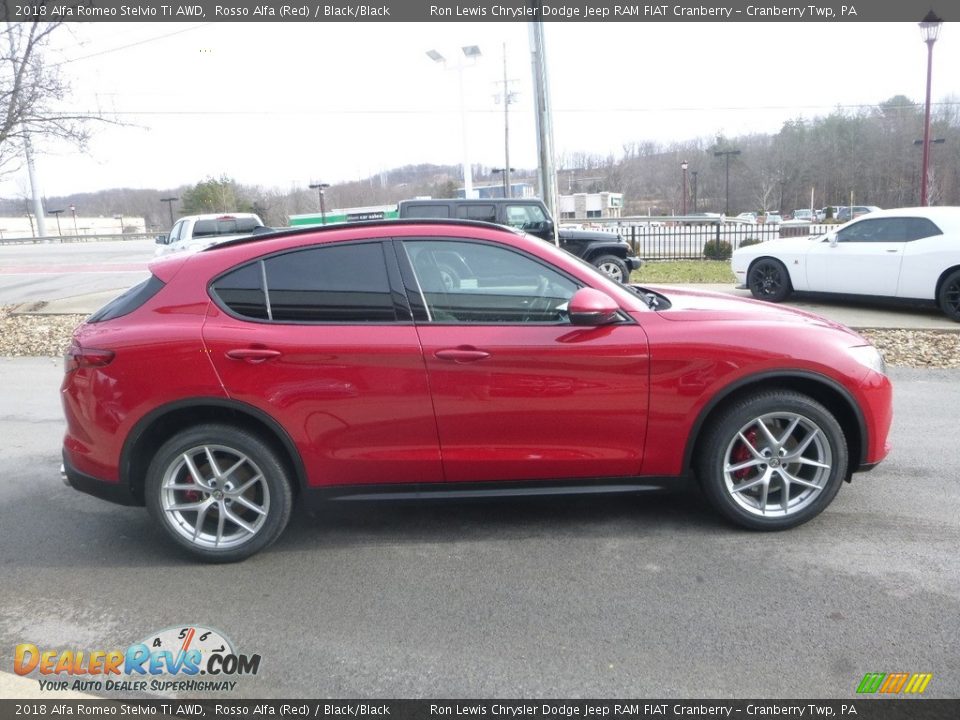 2018 Alfa Romeo Stelvio Ti AWD Rosso Alfa (Red) / Black/Black Photo #9