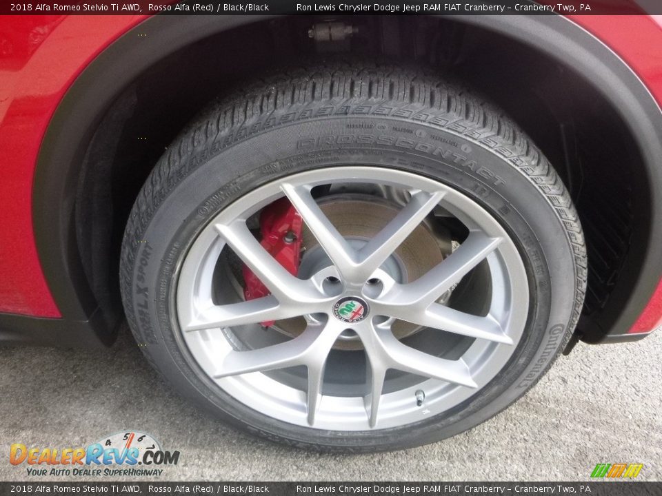 2018 Alfa Romeo Stelvio Ti AWD Rosso Alfa (Red) / Black/Black Photo #13