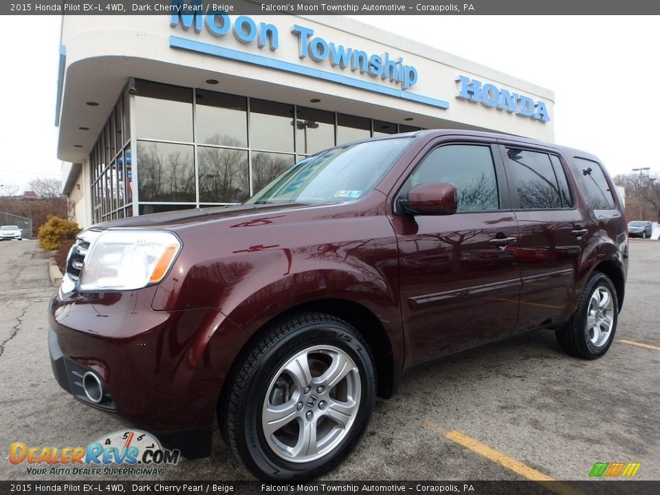 2015 Honda Pilot EX-L 4WD Dark Cherry Pearl / Beige Photo #1