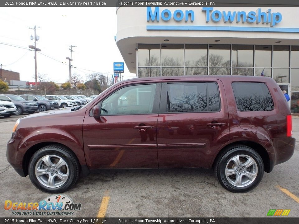 2015 Honda Pilot EX-L 4WD Dark Cherry Pearl / Beige Photo #2