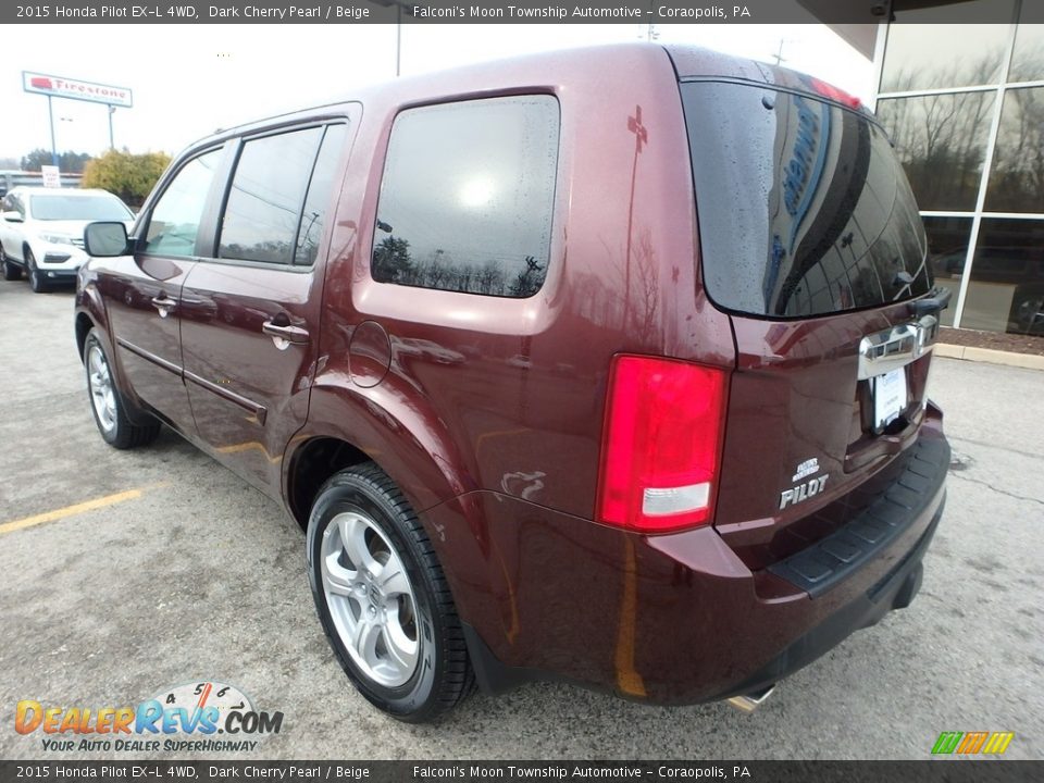 2015 Honda Pilot EX-L 4WD Dark Cherry Pearl / Beige Photo #3