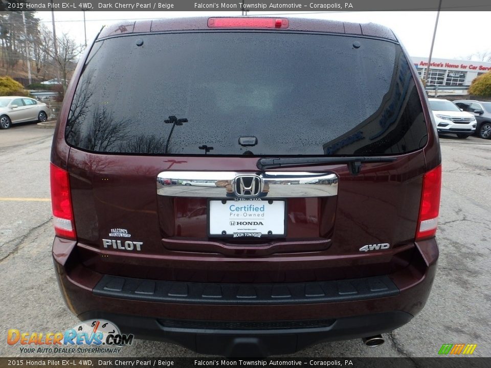 2015 Honda Pilot EX-L 4WD Dark Cherry Pearl / Beige Photo #4