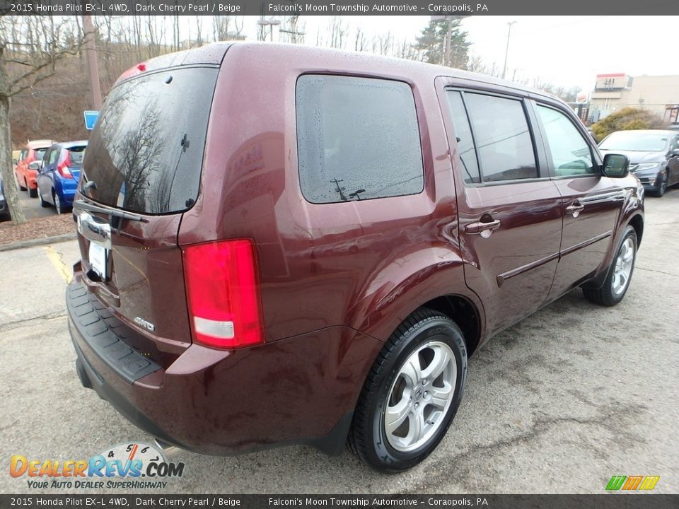 2015 Honda Pilot EX-L 4WD Dark Cherry Pearl / Beige Photo #5