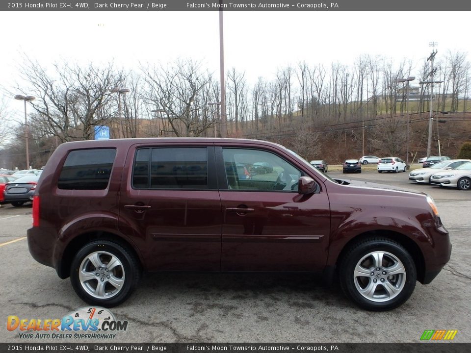 2015 Honda Pilot EX-L 4WD Dark Cherry Pearl / Beige Photo #6
