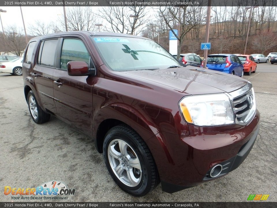 2015 Honda Pilot EX-L 4WD Dark Cherry Pearl / Beige Photo #7