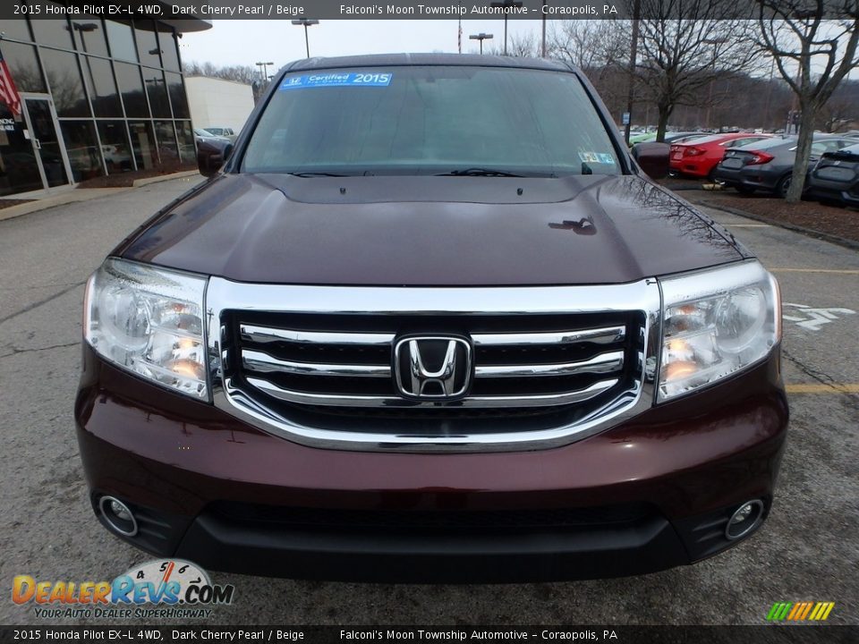 2015 Honda Pilot EX-L 4WD Dark Cherry Pearl / Beige Photo #8