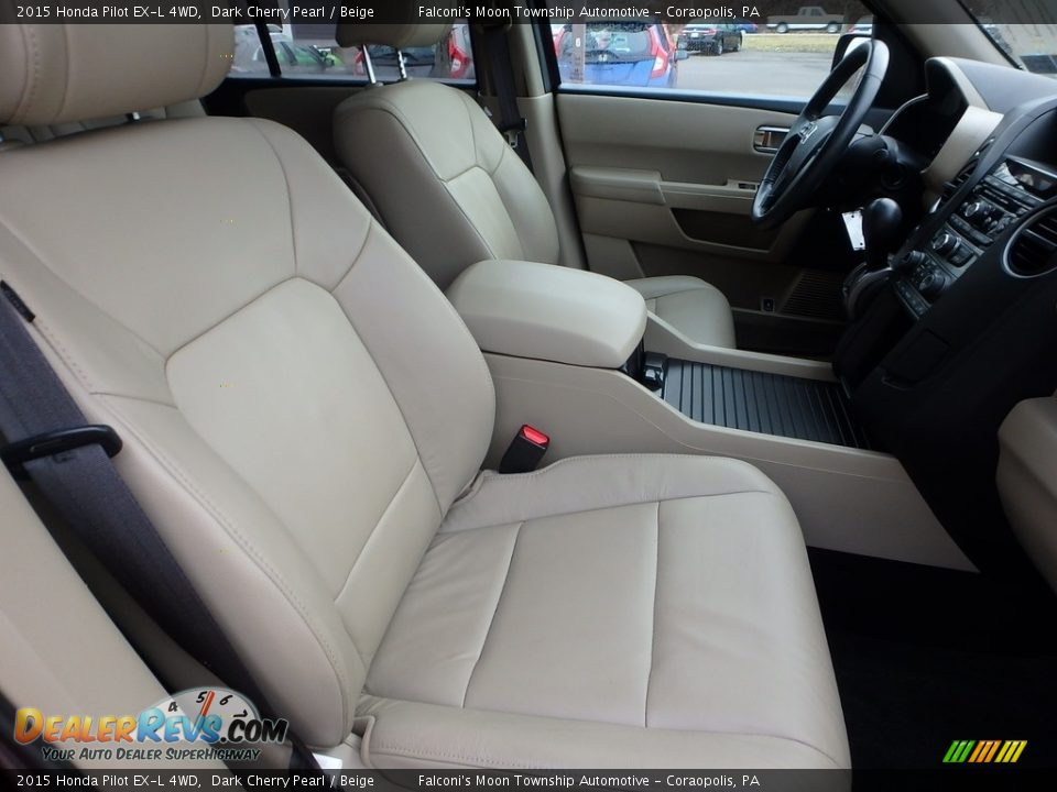 2015 Honda Pilot EX-L 4WD Dark Cherry Pearl / Beige Photo #10