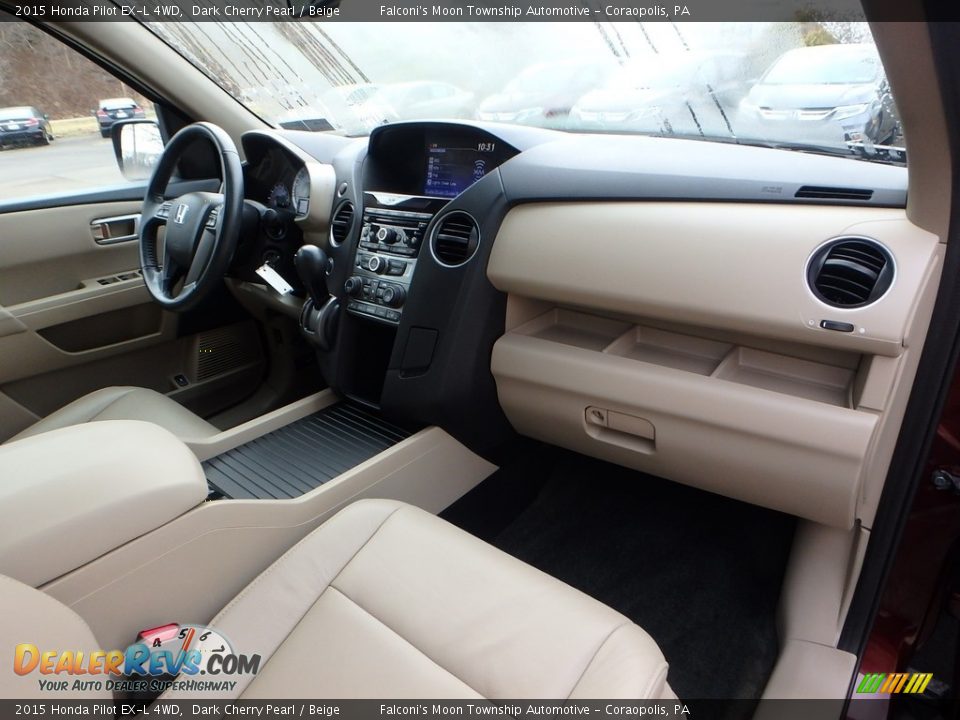 2015 Honda Pilot EX-L 4WD Dark Cherry Pearl / Beige Photo #11