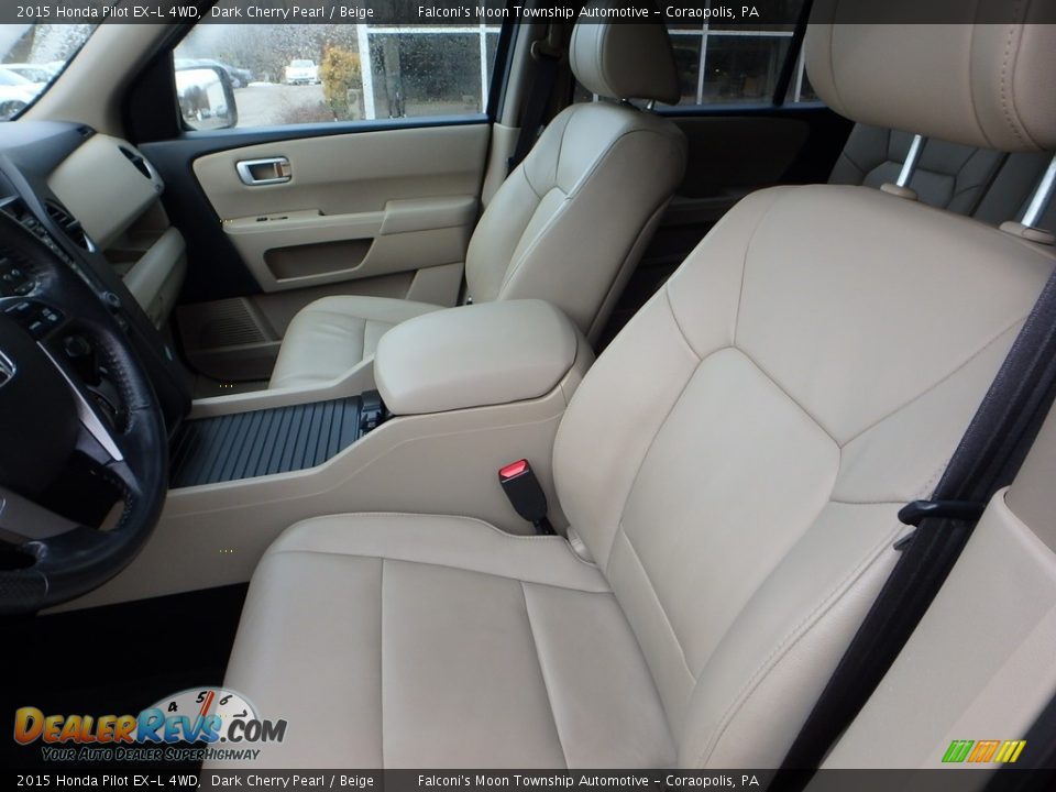 2015 Honda Pilot EX-L 4WD Dark Cherry Pearl / Beige Photo #16