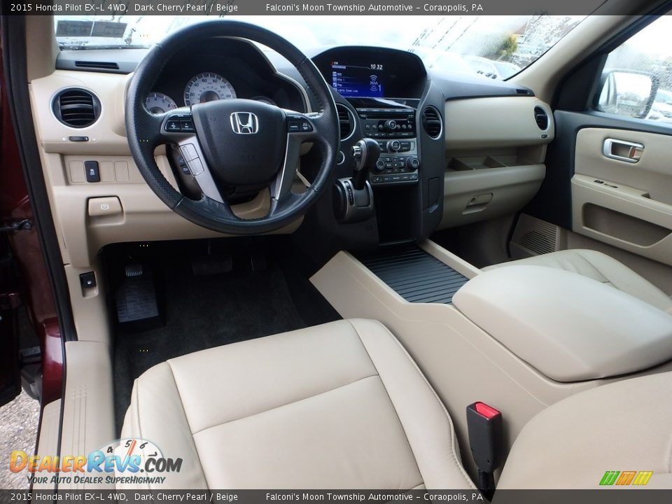 2015 Honda Pilot EX-L 4WD Dark Cherry Pearl / Beige Photo #18