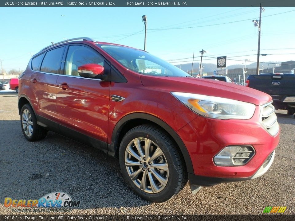 2018 Ford Escape Titanium 4WD Ruby Red / Charcoal Black Photo #9