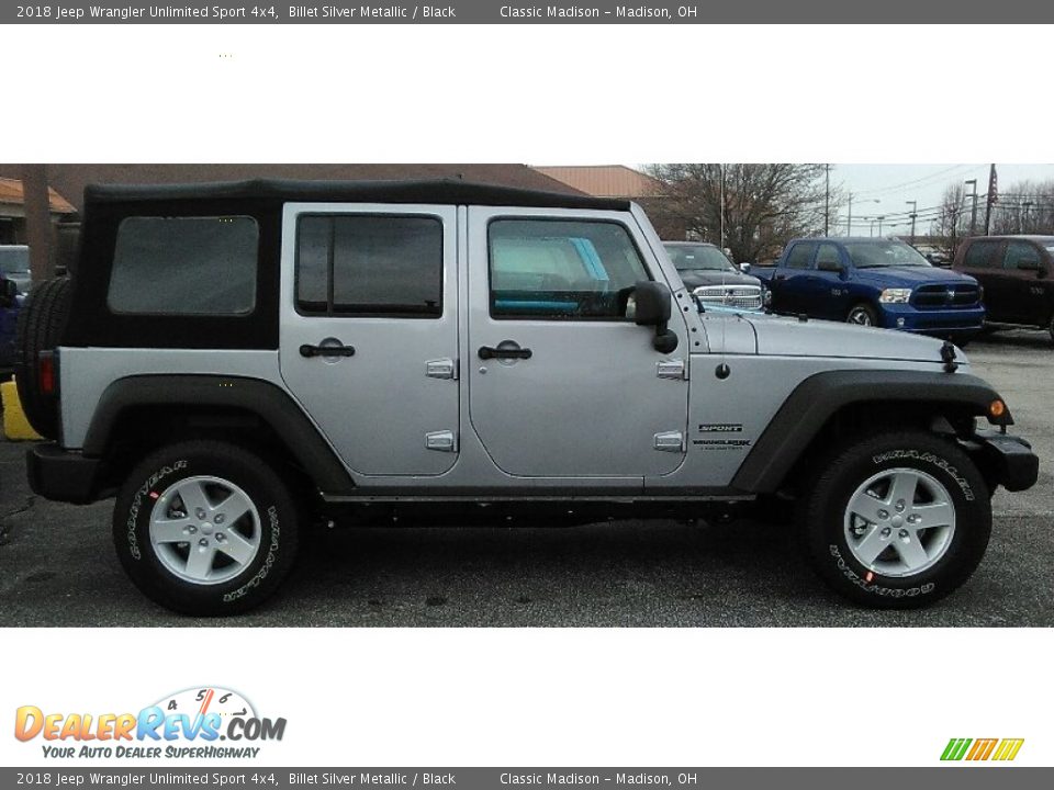 2018 Jeep Wrangler Unlimited Sport 4x4 Billet Silver Metallic / Black Photo #2