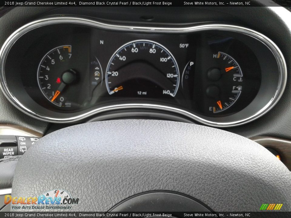 2018 Jeep Grand Cherokee Limited 4x4 Diamond Black Crystal Pearl / Black/Light Frost Beige Photo #19