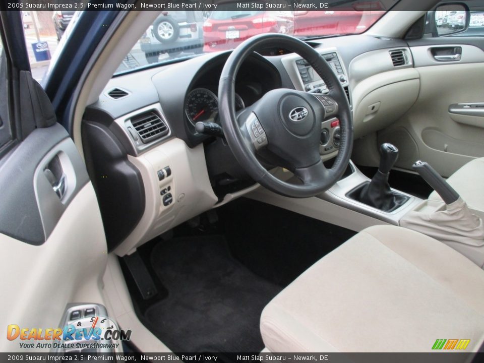 2009 Subaru Impreza 2.5i Premium Wagon Newport Blue Pearl / Ivory Photo #12
