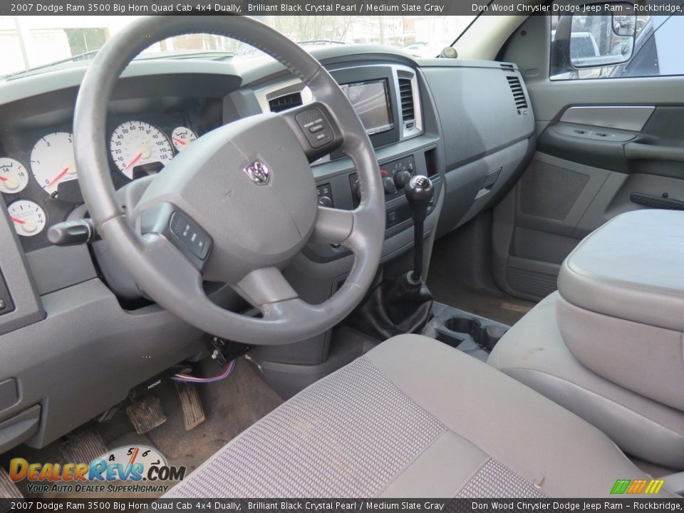 2007 Dodge Ram 3500 Big Horn Quad Cab 4x4 Dually Brilliant Black Crystal Pearl / Medium Slate Gray Photo #2