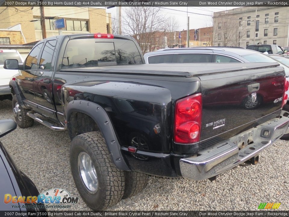 2007 Dodge Ram 3500 Big Horn Quad Cab 4x4 Dually Brilliant Black Crystal Pearl / Medium Slate Gray Photo #5