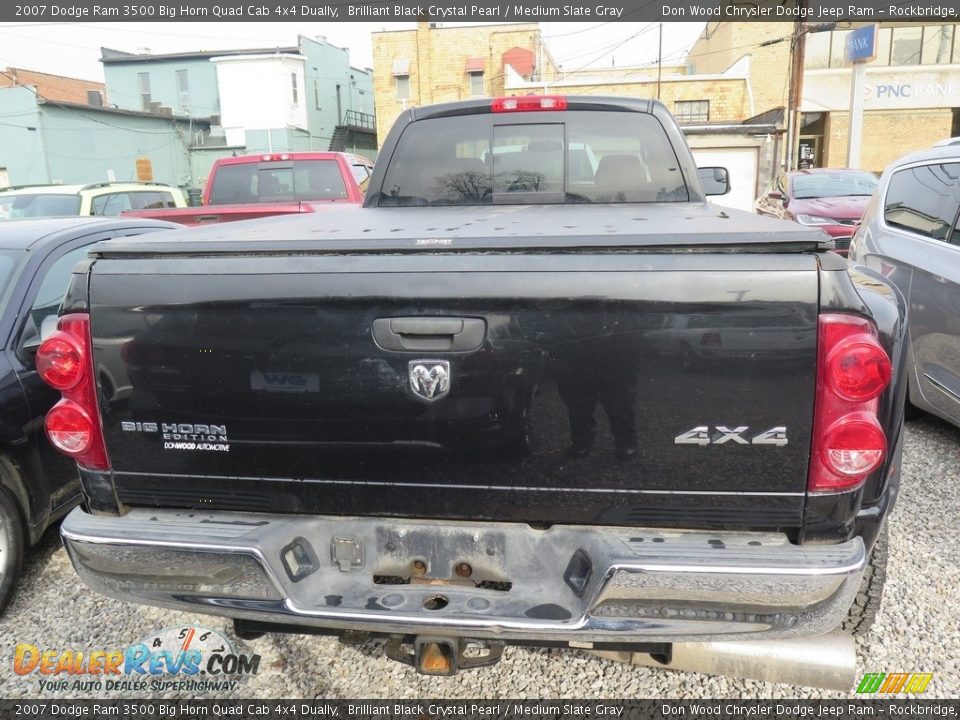 2007 Dodge Ram 3500 Big Horn Quad Cab 4x4 Dually Brilliant Black Crystal Pearl / Medium Slate Gray Photo #6