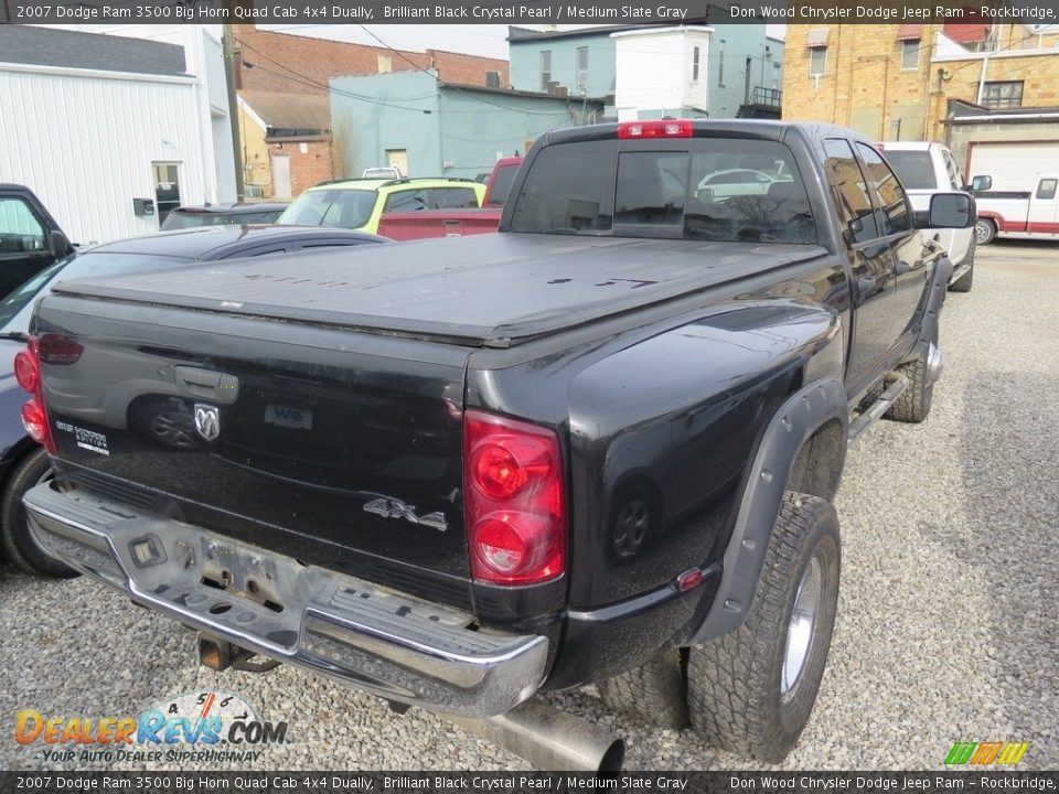 2007 Dodge Ram 3500 Big Horn Quad Cab 4x4 Dually Brilliant Black Crystal Pearl / Medium Slate Gray Photo #7