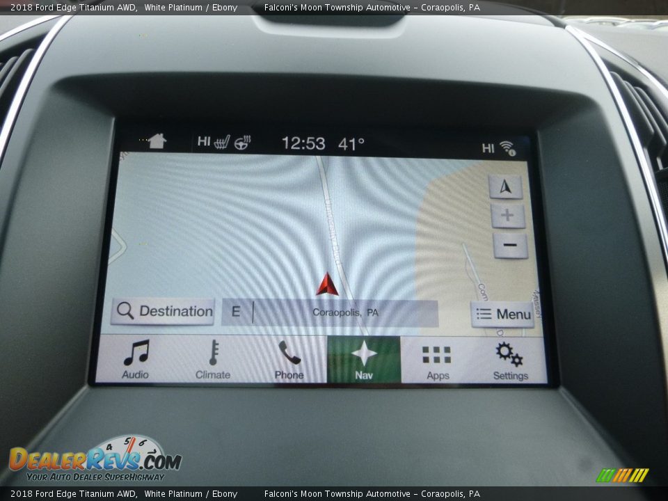 2018 Ford Edge Titanium AWD White Platinum / Ebony Photo #13