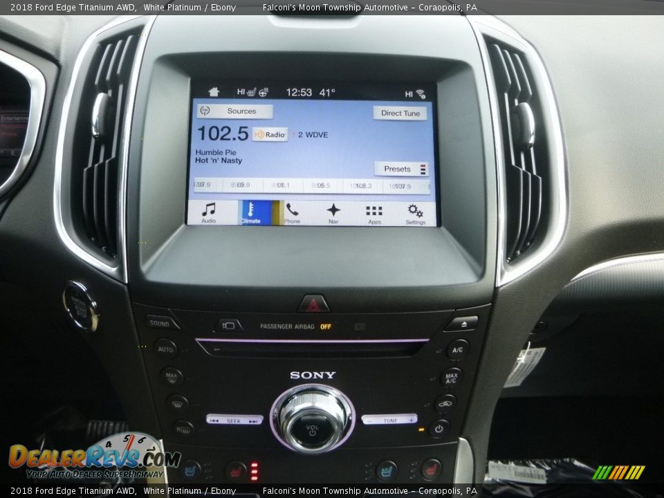 2018 Ford Edge Titanium AWD White Platinum / Ebony Photo #14