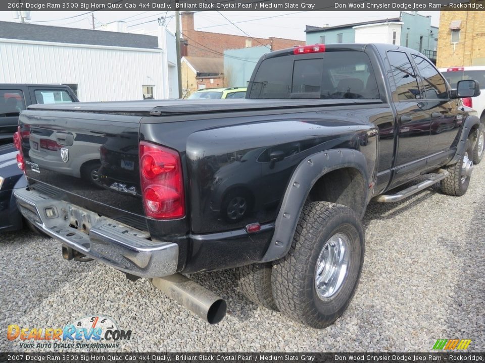2007 Dodge Ram 3500 Big Horn Quad Cab 4x4 Dually Brilliant Black Crystal Pearl / Medium Slate Gray Photo #8