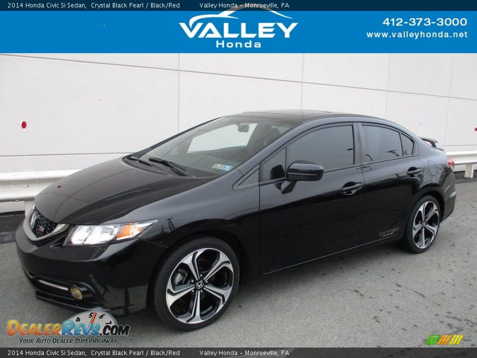 2014 Honda Civic Si Sedan Crystal Black Pearl / Black/Red Photo #1