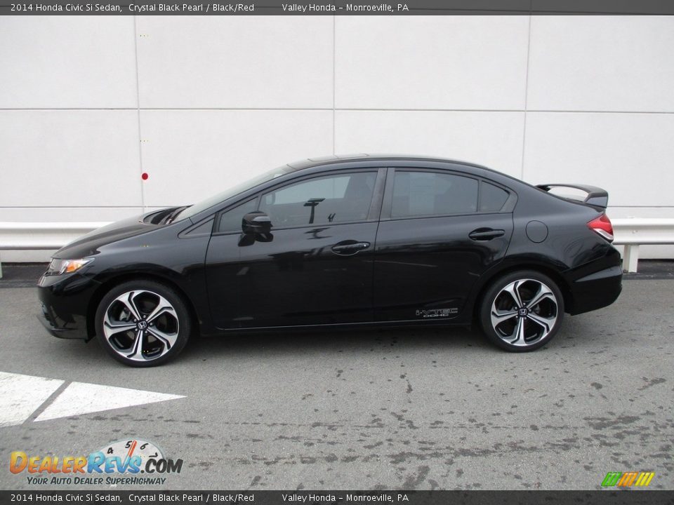 2014 Honda Civic Si Sedan Crystal Black Pearl / Black/Red Photo #2