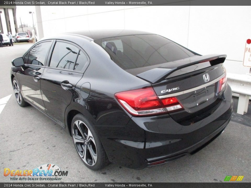 2014 Honda Civic Si Sedan Crystal Black Pearl / Black/Red Photo #3