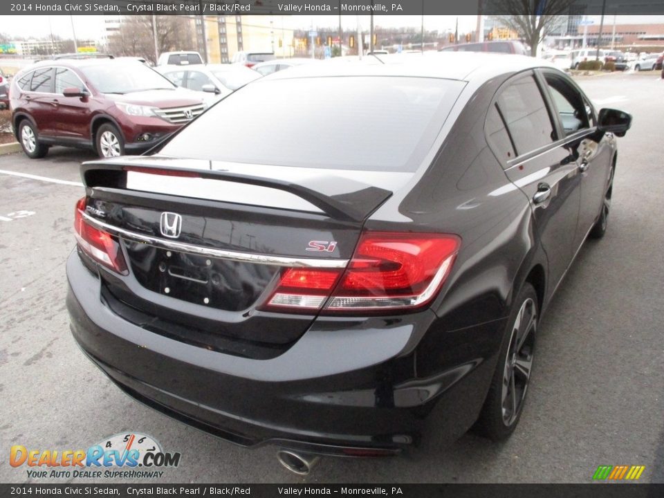 2014 Honda Civic Si Sedan Crystal Black Pearl / Black/Red Photo #5