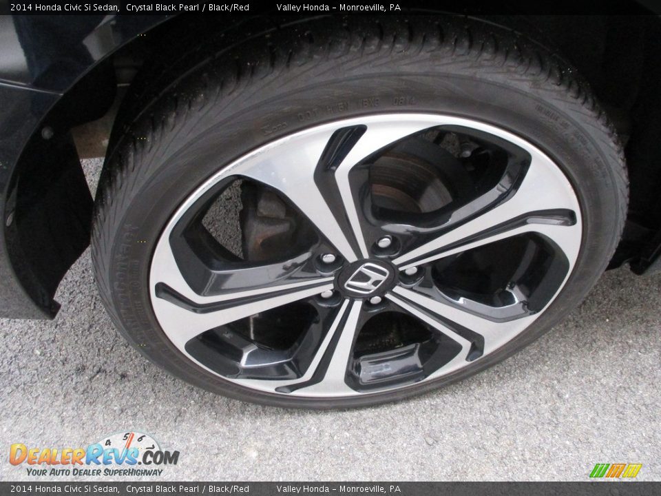 2014 Honda Civic Si Sedan Crystal Black Pearl / Black/Red Photo #7