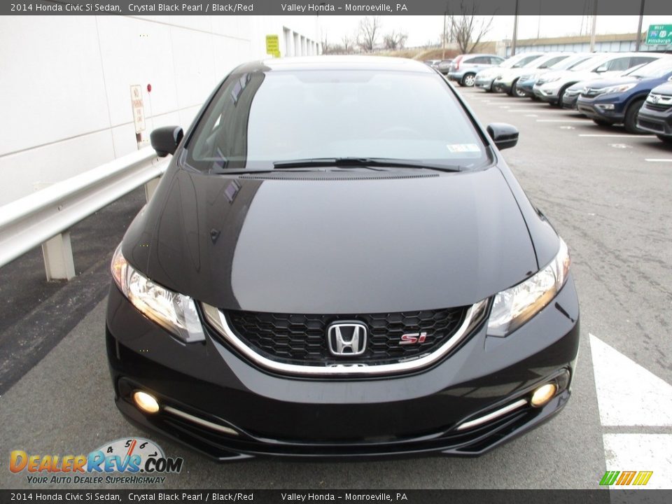 2014 Honda Civic Si Sedan Crystal Black Pearl / Black/Red Photo #9