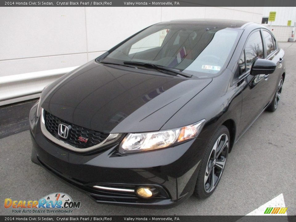 2014 Honda Civic Si Sedan Crystal Black Pearl / Black/Red Photo #10