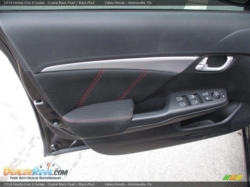 2014 Honda Civic Si Sedan Crystal Black Pearl / Black/Red Photo #11