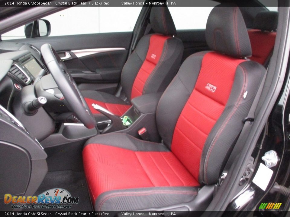 2014 Honda Civic Si Sedan Crystal Black Pearl / Black/Red Photo #13