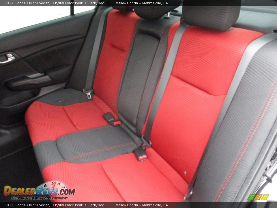 2014 Honda Civic Si Sedan Crystal Black Pearl / Black/Red Photo #14