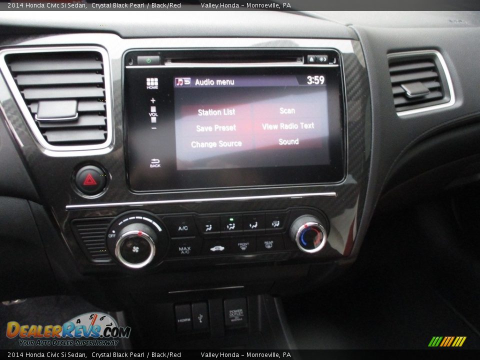 2014 Honda Civic Si Sedan Crystal Black Pearl / Black/Red Photo #17