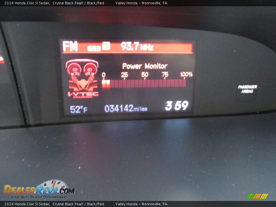 2014 Honda Civic Si Sedan Crystal Black Pearl / Black/Red Photo #20