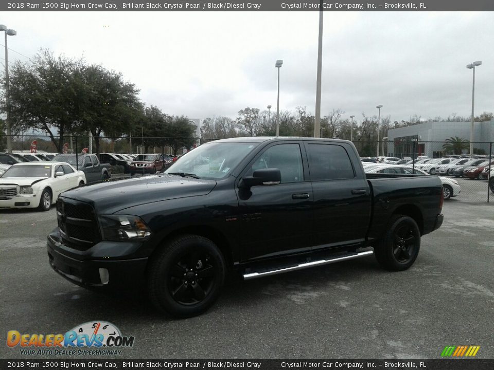 2018 Ram 1500 Big Horn Crew Cab Brilliant Black Crystal Pearl / Black/Diesel Gray Photo #1