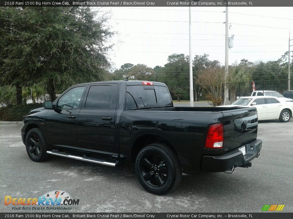 2018 Ram 1500 Big Horn Crew Cab Brilliant Black Crystal Pearl / Black/Diesel Gray Photo #3