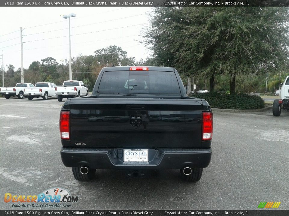 2018 Ram 1500 Big Horn Crew Cab Brilliant Black Crystal Pearl / Black/Diesel Gray Photo #4